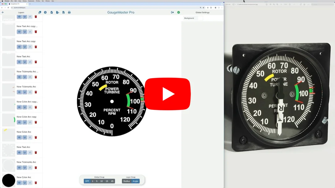 Helicopter RPM gauge video