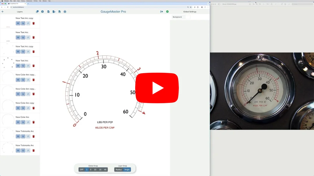 Vintage pressure gauge video